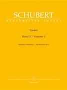 Lieder Volume 3 by Schubert Franz for Medium Voice