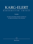 Lieder for high and medium voice and piano by Karg-Elert Sigfrid for hVoice/miv