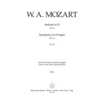 Symphony Nr. 4 D major K. 19 by Mozart Wolfgang Amadeus for