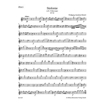 Symphony Nr. 5 B-flat major K. 22 by Mozart Wolfgang Amadeus for