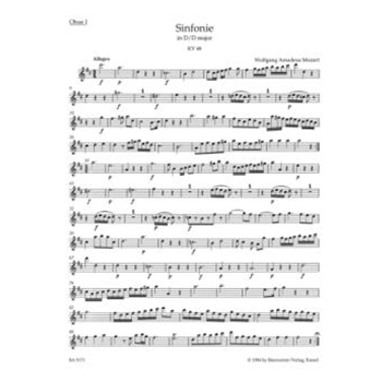 Symphony Nr. 8 D major K. 48 by Mozart Wolfgang Amadeus for