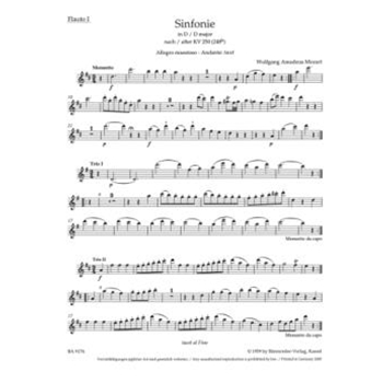 Symphony D major (based on Serenade K. 250 (248b)) by Mozart Wolfgang Amadeus for