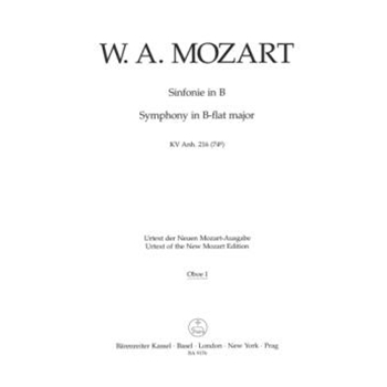 Symphony B-flat major K. Anh. 216 (74g) by Mozart Wolfgang Amadeus for