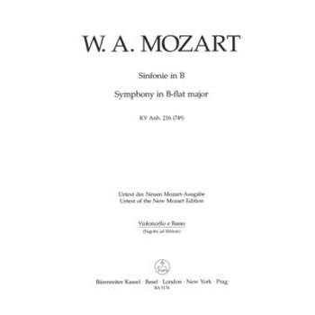Symphony B-flat major K. Anh. 216 (74g) by Mozart Wolfgang Amadeus for