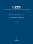 20 Etudes For Violoncello Opus 11 by Merk Josef - Rummel Martin - for Cello Method
