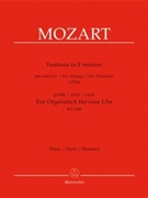fantasie fur Streicher f-Moll (1799) (nach "Ein Orgelstuck fur eine Uhr KV 608") by Mozart Wolfgang Amadeus for V1/V2/Va/V