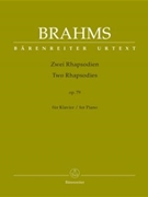 Two Rhapsodies Op. 79 by Brahms Johannes for Piano