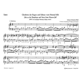 Like as the Raindrops and Snow from Heaven fall BWV 18 -Cantata for Sunday SexaGesimae- (Leipzig Ver by Bach Johann Sebastian for