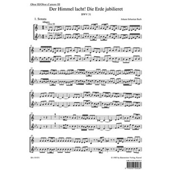 The Heavens laugh the earth exults in gladness BWV 31 -Cantata for the 1st Easter Day- by Bach Johann Sebastian for