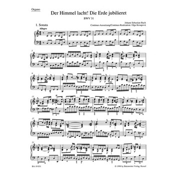 The Heavens laugh the earth exults in gladness BWV 31 -Cantata for the 1st Easter Day- by Bach Johann Sebastian for