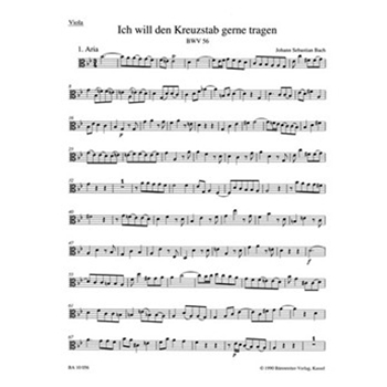 I will my cross-staff gladly carry BWV 56 "Cross Staff Cantata (Kreuzstabkantate)" -Cantata for the by Bach Johann Sebastian for