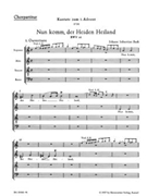 Nun komm der Heiden Heiland BWV 61 -Cantata for the First Sunday of Advent- by Bach Johann Sebastian for SSolo/TSol