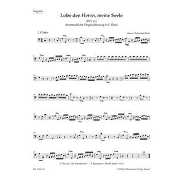 Praise thou the Lord o my spirit -Cantata for soloists choir and Orchestra- (Urtext of the New Bac by Bach Johann Sebastian for