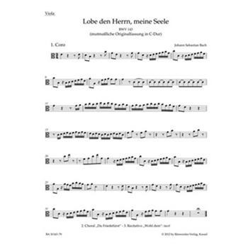 Praise thou the Lord o my spirit -Cantata for soloists choir and Orchestra- (Urtext of the New Bac by Bach Johann Sebastian for