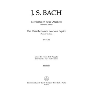 The Chamberlain is now our Squire BWV 212 "Peasant Cantata" by Bach Johann Sebastian for