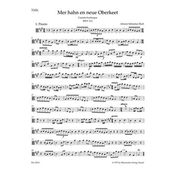 The Chamberlain is now our Squire BWV 212 "Peasant Cantata" by Bach Johann Sebastian for