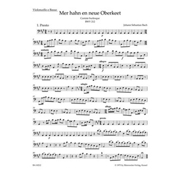 The Chamberlain is now our Squire BWV 212 "Peasant Cantata" by Bach Johann Sebastian for
