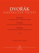 Serenade for Wind Instruments Violoncello and Double Bass op. 44 by Dvorak Antonin for Full Score