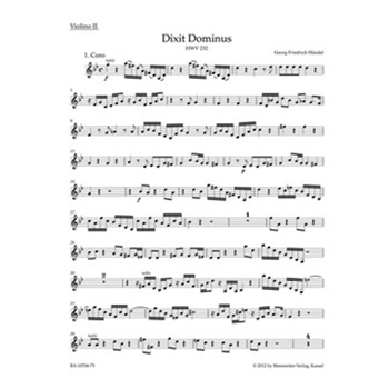 Dixit Dominus HWV 232 (Psalm 109) by Handel George Frideric for