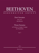 Three Sonatas Opus 2 f min A maj C maj by Beethoven Ludwig van for Piano