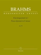 Piano Quintet F minor op. 34 by Brahms Johannes for Chamber En