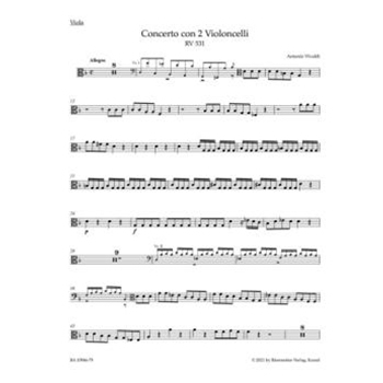 Concerto for two Violoncellos, Strings and Basso continuo in G minor RV 531