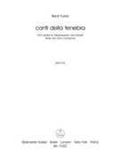 canti della tenebra (2011/2012) -Five Lieder for mezzo-soprano and piano- by Furrer Beat for MezSolo/pi