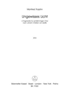 Ungewisses Licht (2014) -4 fragments for 8-part choir- by Trojahn Manfred for Mixed Choir