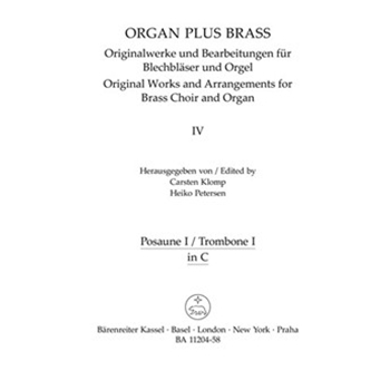 organ plus brass Band IV: Cathedral Sounds (Arrangements for brass choir and organ) by Stanford Sir Charles Villiers - Klomp Carsten - for