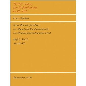 sechs Menuette fur Blaser D 2D (Heft 2) by Schubert Franz for Fl/Ob/2cla