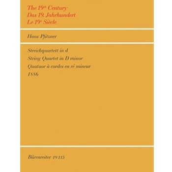 String Quartet d-Moll (1886) by Pfitzner Hans for 2V/Va/Vc