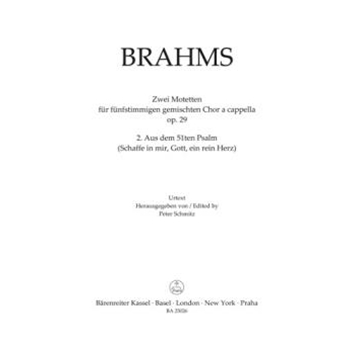 From Psalm no. 51 (Schaffe in mir, Gott, ein rein Herz) op. 29 no. 2