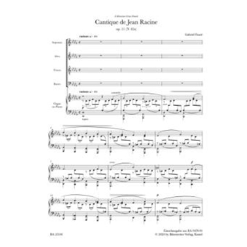 Cantique de Jean Racine for four-part Mixed Choir and Organ or Piano op. 11 N 42a