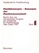 Musikkonzepte - Konzepte der Musikwissenschaft -Bericht uber den Internationalen KongreS der Gesells by for