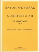String Quartet Nr. 12 F-Dur op. 96 by Dvorak Antonin for 2V/Va/Vc