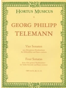 vier Sonatas for Treble Recorder and Basso continuo (from "Der getreue Musikmeister") by Telemann Georg Philipp for Recorder-A