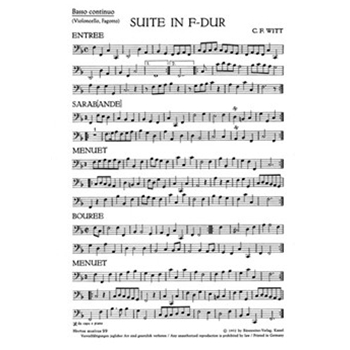 Suite fur zwei Altblockflote und eine Tenorblockflote oder andere Instrumente und Basso continuo F-D by Witt Christian Frie for