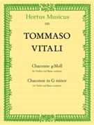 Chaconne In G Minor by Vitali Tomaso Antonio for Violin w/c
