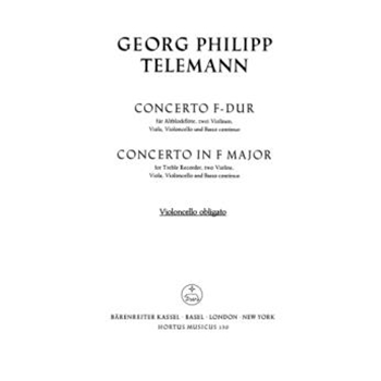 Konzert fur Treble Recorder Streicher und Basso continuo F-Dur by Telemann Georg Philipp for