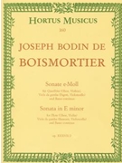 Sonate fur Flote (Oboe Violine) Viola da gamba (Fagott Violoncello) und Basso continuo e-Moll op. by Boismortier Joseph Bodin de for Fl/V/Ob/Va