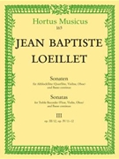 Sonaten fur Altblockflote (Flute Violine Oboe) und Basso continuo op. III/12 IV/11-12 (Heft 3) by Loeillet Jean-Baptiste for Recorder-A