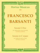 Sonata for Treble Recorder or Flute and Basso continuo C major by Barsanti Francesco for Recorder-A