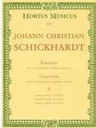 sechs Konzerte fur 4 Altblockfote und Basso continuo -Konzerte F-dur e-moll und c-moll- (Heft 2) by Schickhardt Johann Christian for 4Recorder-