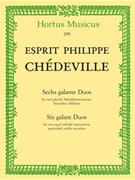 Six galant Duos for two equal melodic instruments particularly treble recorders by Chedeville Esprit-Philippe for 2Instr-Mel