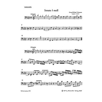 Sonate fur 2 Violinen 2 Violen Violoncello und Basso continuo f-Moll TWV 44:32 -Sextett- by Telemann Georg Philipp for