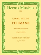 Sonatina fur Oboe Violine (Diskantgambe) und Basso continuo e-Moll TWV 42:e5 by Telemann Georg Philipp for Ob/V/Bc