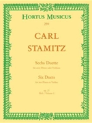 sechs Duette fur zwei Floten oder Violinen op. 27 (Heft 1) by Stamitz Carl for 2Fl/V