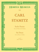 sechs Duette fur zwei Floten oder Violinen op. 27 (Heft 2) by Stamitz Carl for 2Fl or 2V