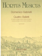 Quattro Balletti fur Violine und Basso continuo -4 Kompositionen op.1 Nr. 3-5 und 8 mit 2. Violine a by Gabrielli Domenico for V1/V2ad li