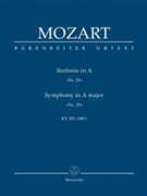 Symphony Nr. 29 A major K. 201(186a) by Mozart Wolfgang Amadeus for 2Ob/2Hn/2V